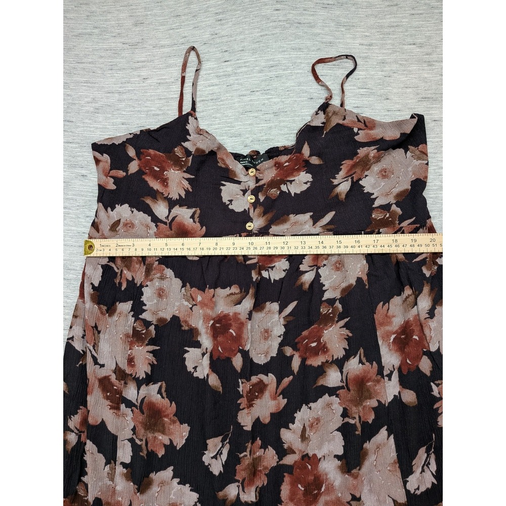 Final Touch Dress Womens 3XL Black Floral Sleeveless‎ Button Front Boho Maxi 3X - Picture 3 of 7